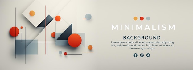 Free PSD banner with text and geometric shapes with vintage palette