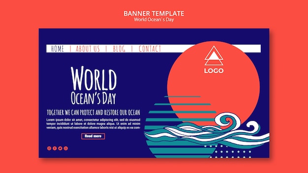 Banner world ocean day template