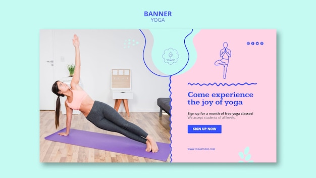 Modello di annuncio banner yoga