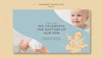 Free PSD baptism banner template design