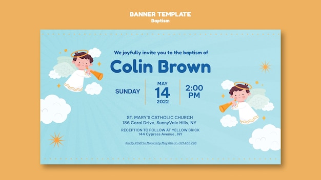 Baptism banner template design