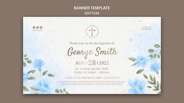 Free PSD baptism celebration banner template