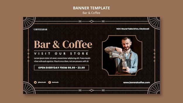 Bar and coffee banner template