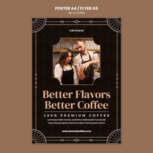 Free PSD bar and coffee print template