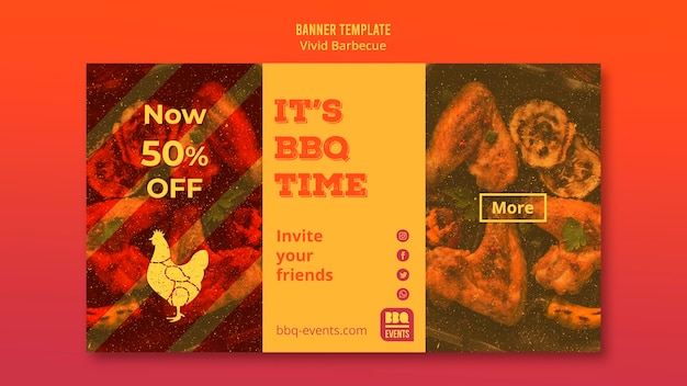 PSD gratuito modello di banner concetto barbecue