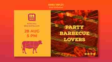 Free PSD barbecue concept banner template