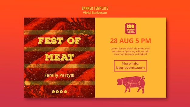 PSD gratuito modello di banner concetto barbecue