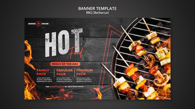 Free PSD barbecue house banner template