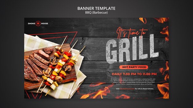 Barbecue house banner template