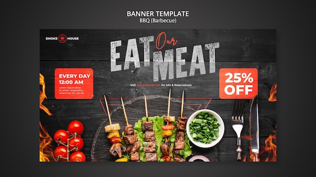 Barbecue house banner template