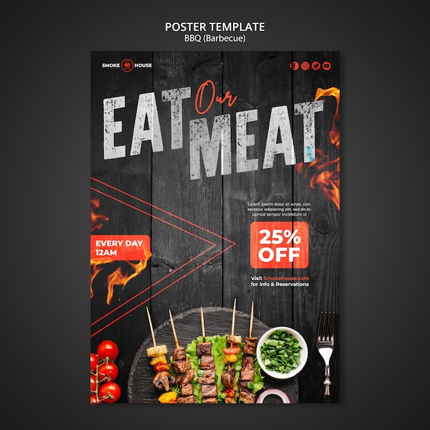 Free PSD barbecue house print template