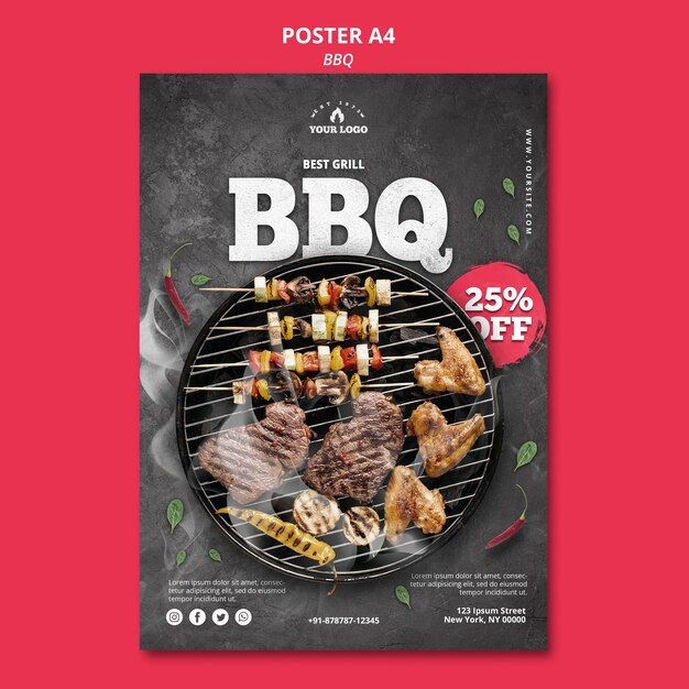 Barbeque banner template