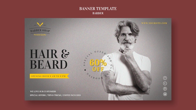 Free PSD barber shop ad banner template