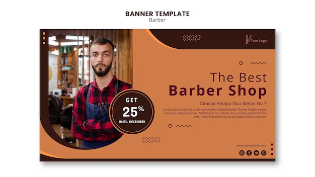 Free PSD barber shop ad banner template