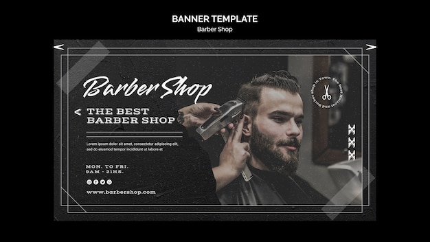 Free PSD barber shop banner template design