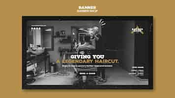 Free PSD barber shop banner template style