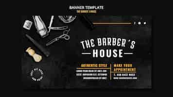 Free PSD barber shop banner template