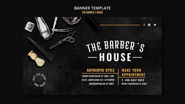 Barber shop banner template