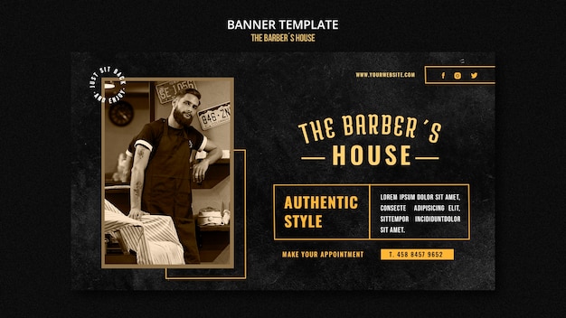 Free PSD barber shop banner template