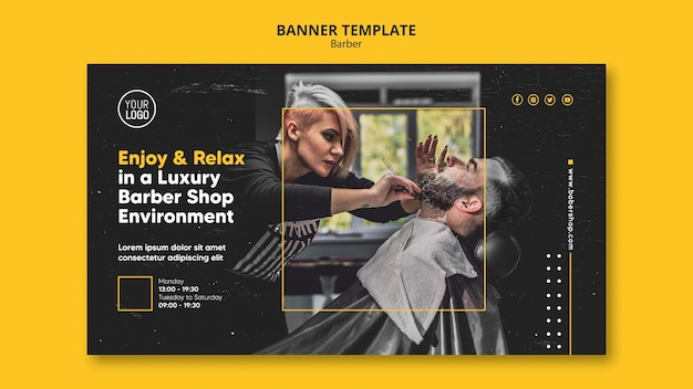 Barber shop banner template