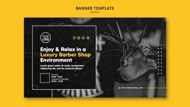 Free PSD barber shop banner template