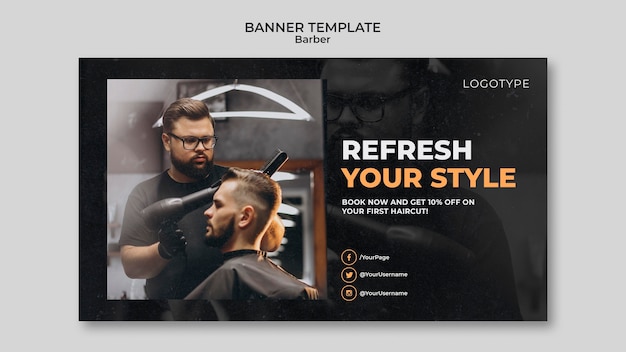 Barber shop banner template