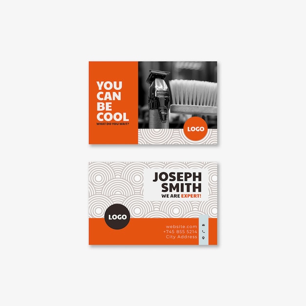 Barber shop business card design template
