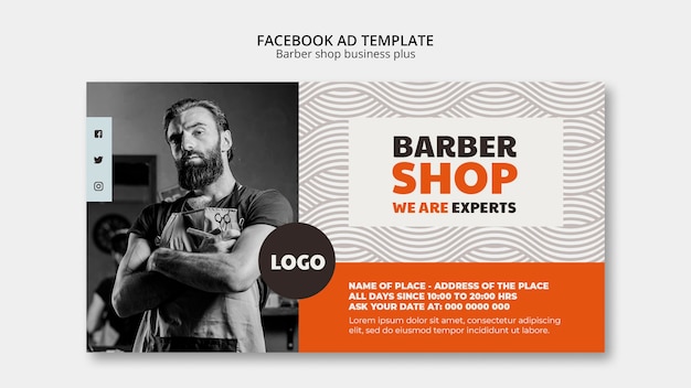 Barber shop facebook ad design template