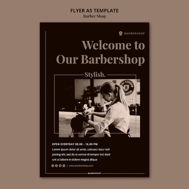 Barber shop flyer a5 template