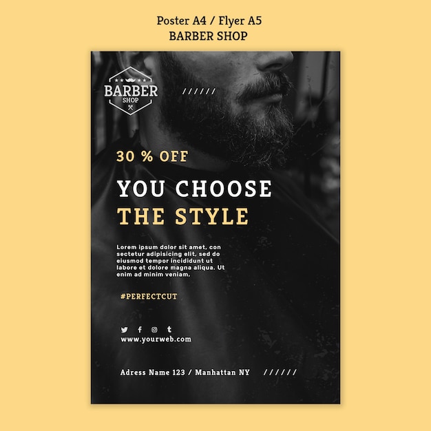 Barber shop flyer template