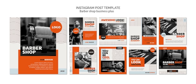 Barber shop instagram post design template