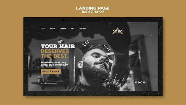 Barber shop landing page theme