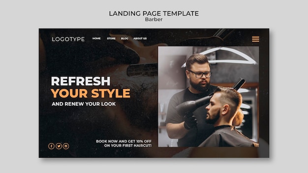 Barber shop landing page