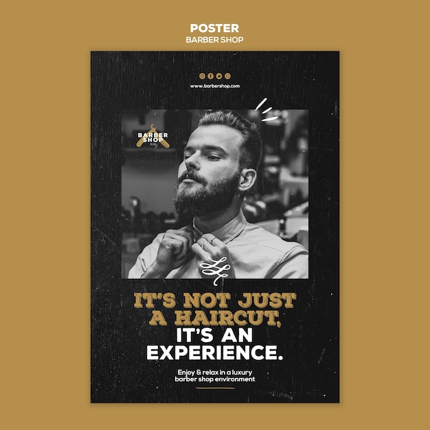 Free PSD barber shop poster concept