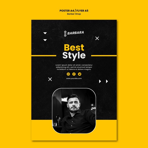 Barber shop poster template