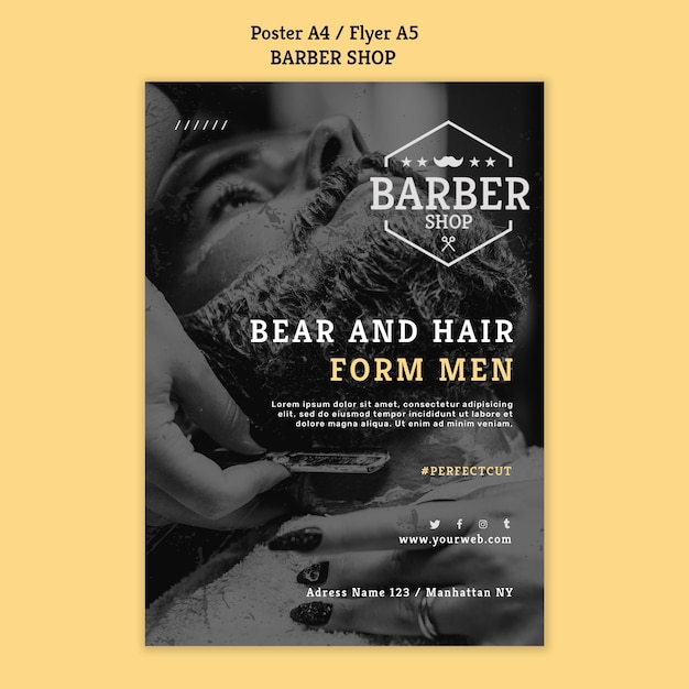 Barber shop poster template