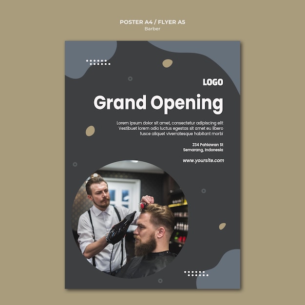 Free PSD barber shop poster template