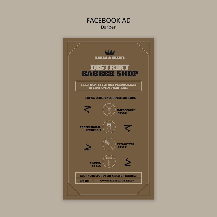 Free PSD barber shop service template