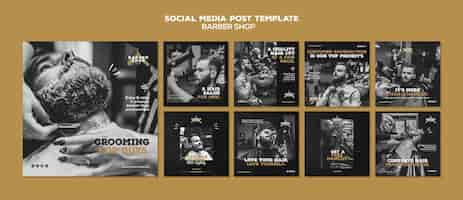 Free PSD barber shop social media post