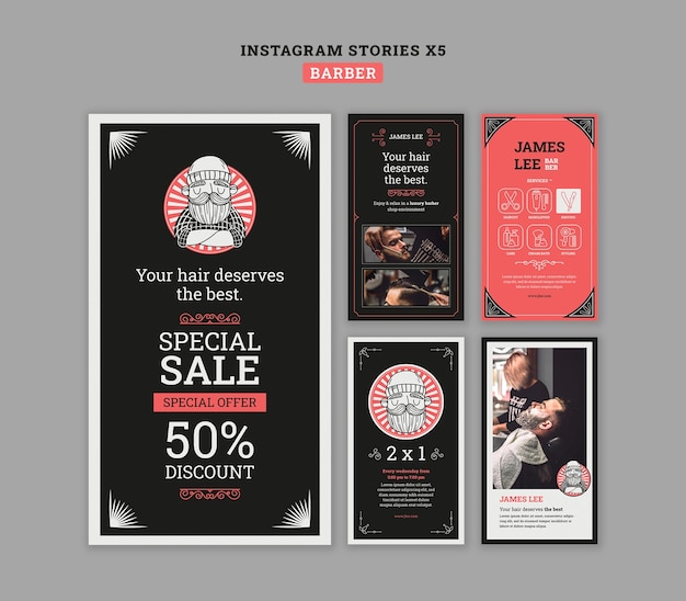 Free PSD barber template design