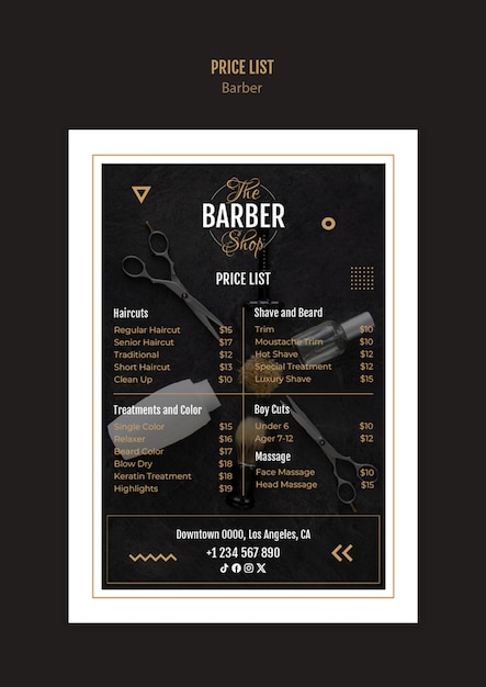 Free PSD barber template design