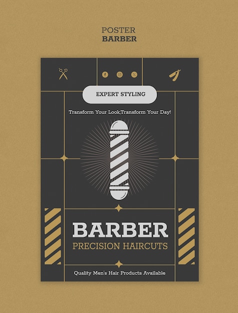 Free PSD barber template design