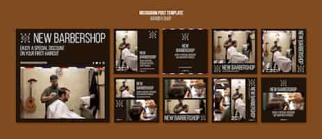 Free PSD barbershop instagram posts collection