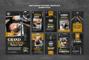 Free PSD barbershop instagram stories collection