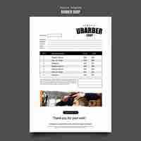 Free PSD barbershop invoice template