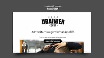 Free PSD barbershop social media promo template