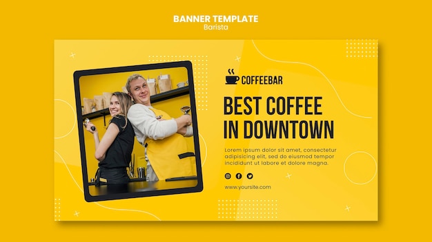 Free PSD barista banner template concept