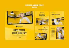 Free PSD barista social media template