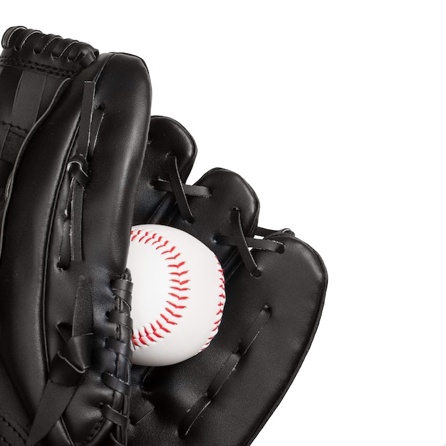 Free PSD baseball ball and glove isolated