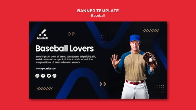 Бесплатный PSD Бейсбольный баннер